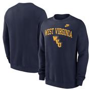 West Virginia Nike Embroidered Arch Vault Fleece Crew